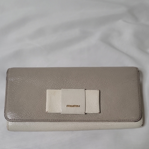 Miu Miu Handbags - Miu Miu Beige and Cream Women's Wallet